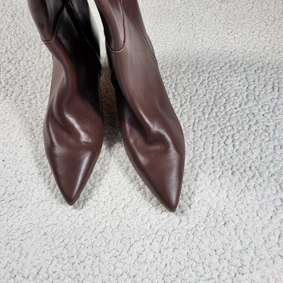 NEW Nordstrom Brown Kora Tall Leather heeled Boots Women's size 7.5 - Picture 4 of 7
